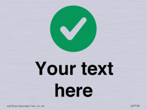 Custom plain background, green circle with tick