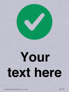 Custom plain background, green circle with tick