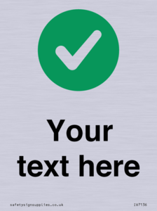 Custom plain background, green circle with tick