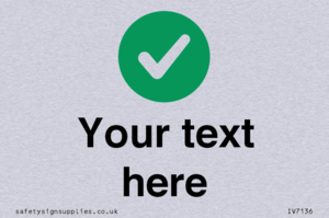 Custom plain background, green circle with tick