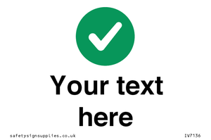 Custom plain background, green circle with tick