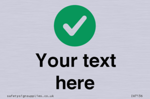 Custom plain background, green circle with tick