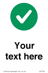 Custom plain background, green circle with tick