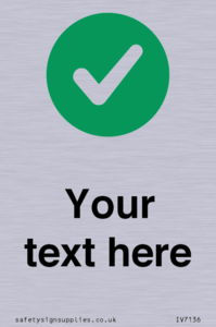 Custom plain background, green circle with tick