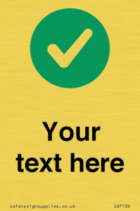 Custom plain background, green circle with tick