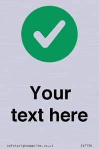 Custom plain background, green circle with tick