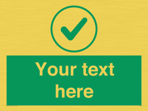 Custom green background, green tick in circle