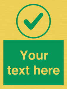 Custom green background, green tick in circle