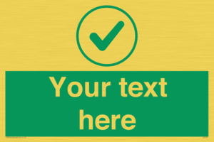 Custom green background, green tick in circle