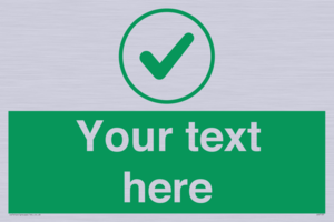 Custom green background, green tick in circle