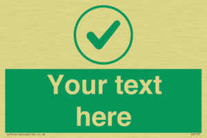 Custom green background, green tick in circle