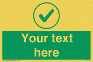 Custom green background, green tick in circle