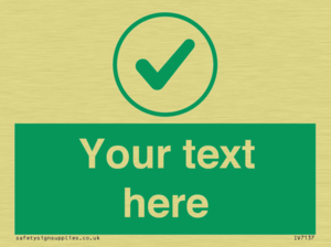 Custom green background, green tick in circle