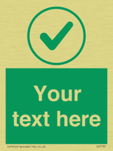 Custom green background, green tick in circle