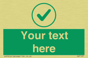 Custom green background, green tick in circle