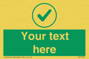 Custom green background, green tick in circle