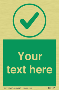 Custom green background, green tick in circle