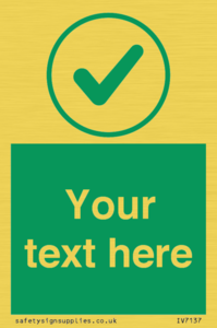 Custom green background, green tick in circle