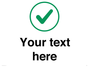 Custom plain background, green tick in circle