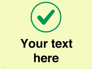 Custom plain background, green tick in circle