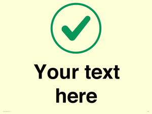 Custom plain background, green tick in circle