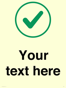 Custom plain background, green tick in circle