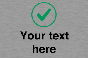 Custom plain background, green tick in circle