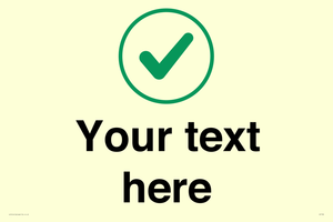 Custom plain background, green tick in circle