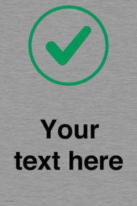 Custom plain background, green tick in circle