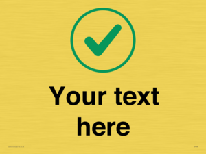 Custom plain background, green tick in circle