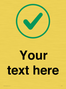 Custom plain background, green tick in circle