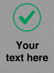 Custom plain background, green tick in circle