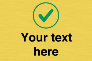 Custom plain background, green tick in circle