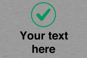 Custom plain background, green tick in circle