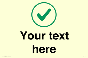 Custom plain background, green tick in circle