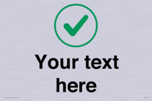 Custom plain background, green tick in circle