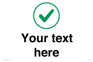 Custom plain background, green tick in circle