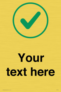 Custom plain background, green tick in circle