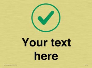 Custom plain background, green tick in circle