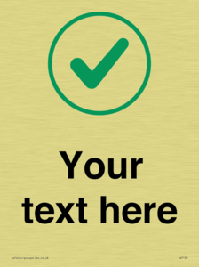 Custom plain background, green tick in circle