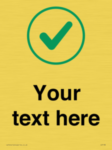 Custom plain background, green tick in circle