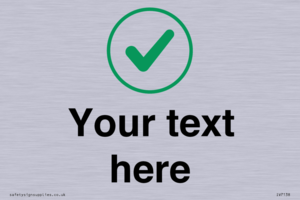 Custom plain background, green tick in circle