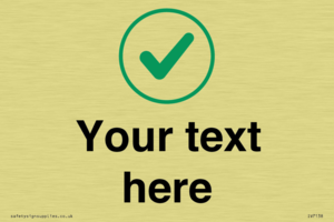 Custom plain background, green tick in circle