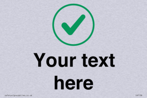 Custom plain background, green tick in circle