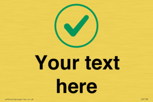 Custom plain background, green tick in circle