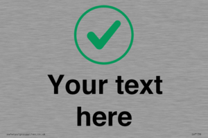 Custom plain background, green tick in circle