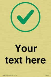 Custom plain background, green tick in circle