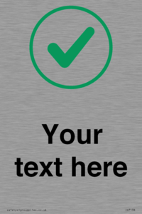 Custom plain background, green tick in circle