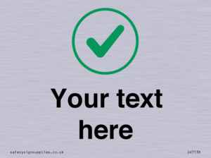 Custom plain background, green tick in circle