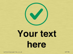 Custom plain background, green tick in circle